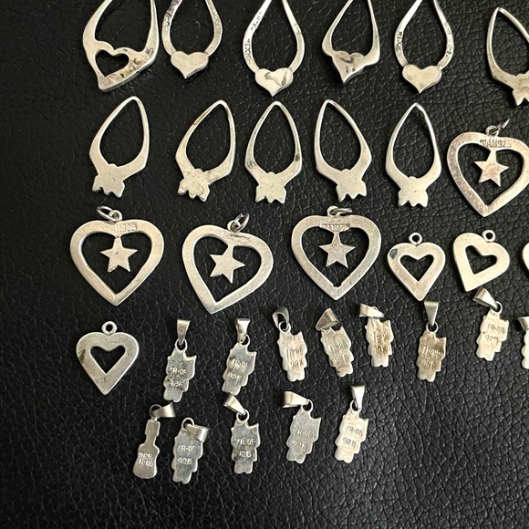 Lot of sterling silver Mexican turquoise pendants - Picture 10 of 11